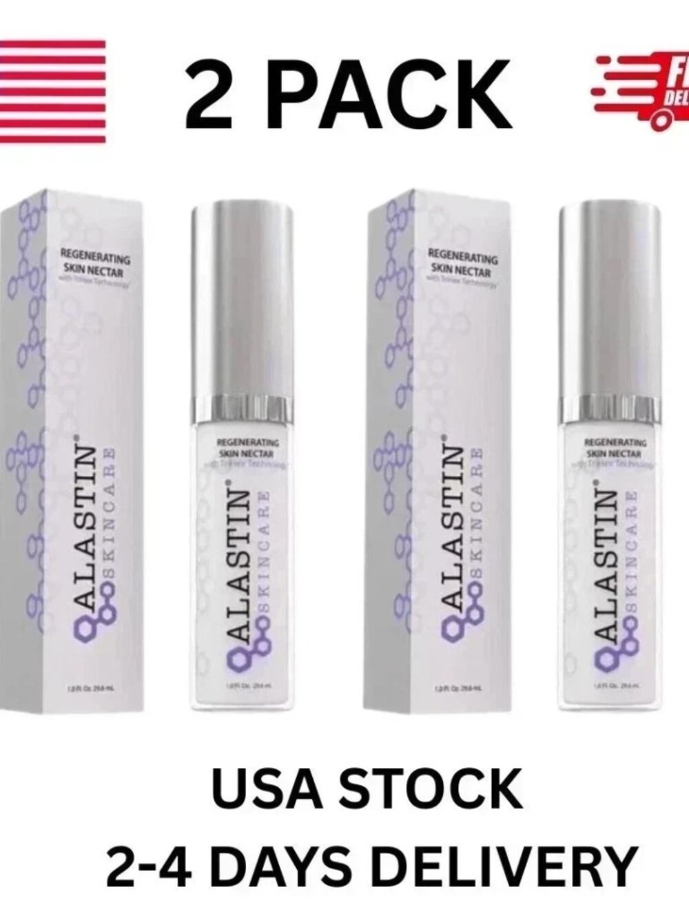 2 PACK Alastin Skincare Regenerating Skin Nectar 1 fl oz / 29.6 ml New In Box